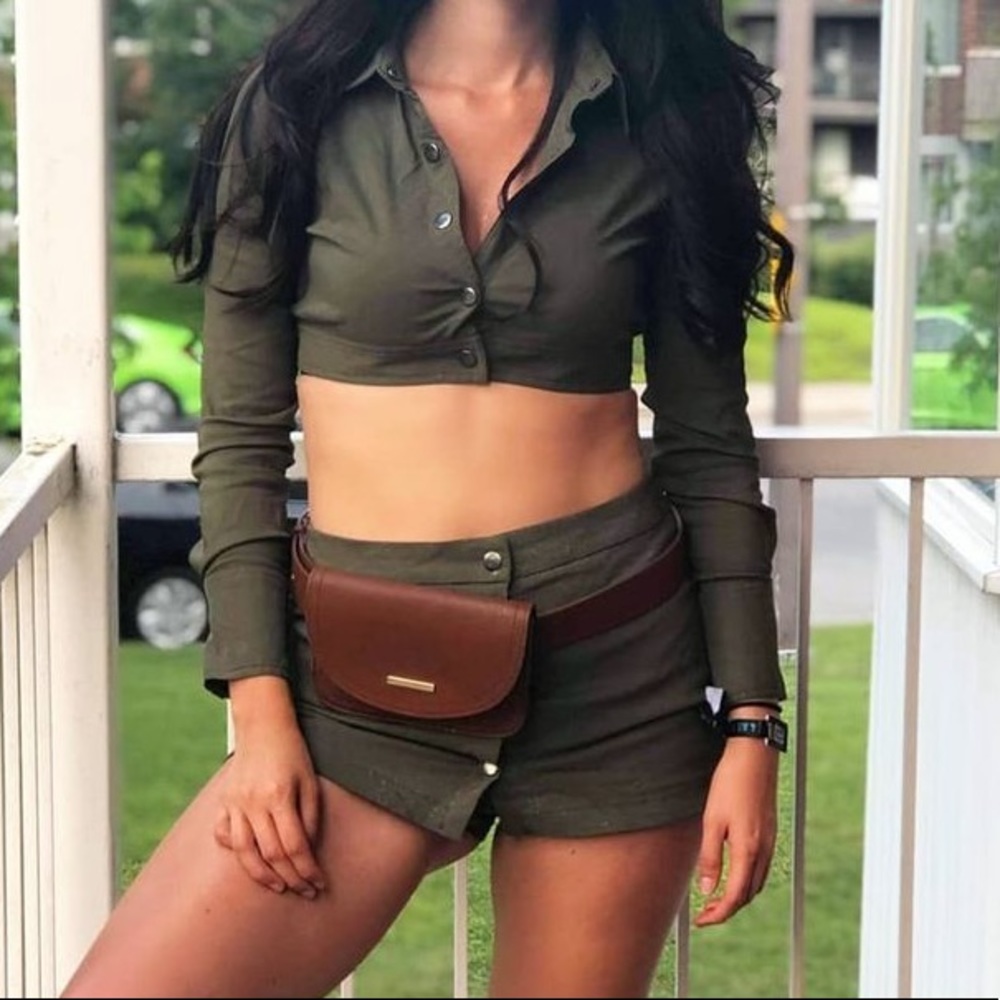 Kaki two piece set